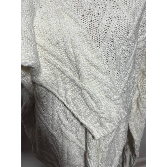 Free People Isla Sweater Women's Large Ivory White Chunky Cable Tunic Oversized - Picture 7 of 16